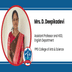 PPG College of Arts & Science, Assistant Professor and HOD, English Department: Mrs. D. Deepikadevi Interview